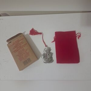 2011 Avon Pewter Snowman Ornament.